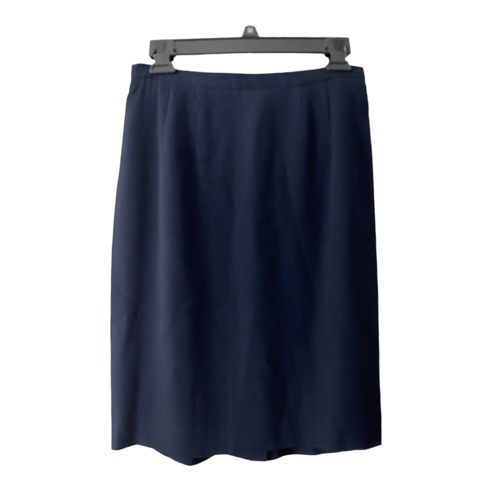 Anne Klein Women Dress Suit Navy Blue Skirt Zipper Lined Size 6